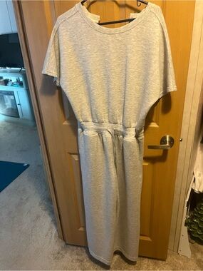 T.J.Maxx Light Gray Waist-Tie Cropped Jumper Dress